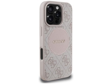 Guess 4G Circle Classic Logo MagSafe iPhone 16 Pro Case - Pink