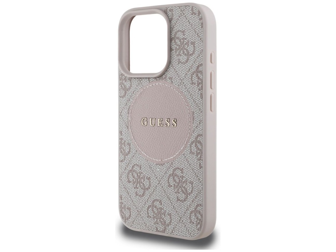Guess 4G Circle Classic Logo MagSafe iPhone 16 Pro Case - Pink