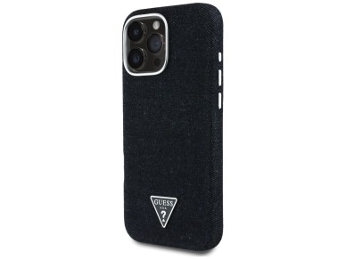 Guess Denim Triangle Logo MagSafe case for iPhone 16 Pro - black