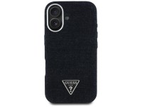 Capa MagSafe Guess Denim Triangle Logo para iPhone 16 - preta