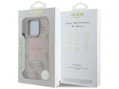 Guess 4G Circle Classic Logo MagSafe iPhone 16 Pro Case - Pink