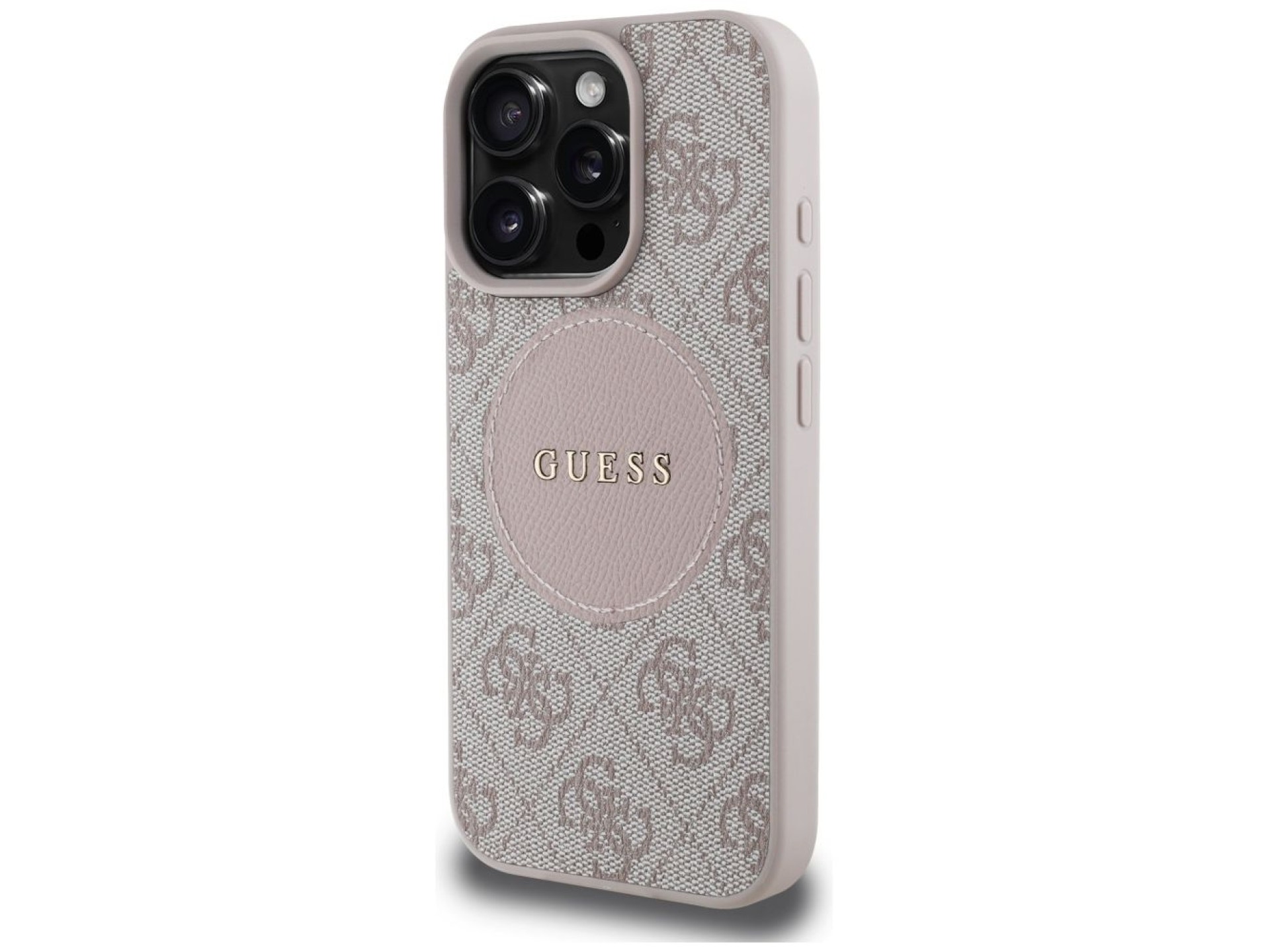 Guess 4G Circle Classic Logo MagSafe iPhone 16 Pro Case - Pink