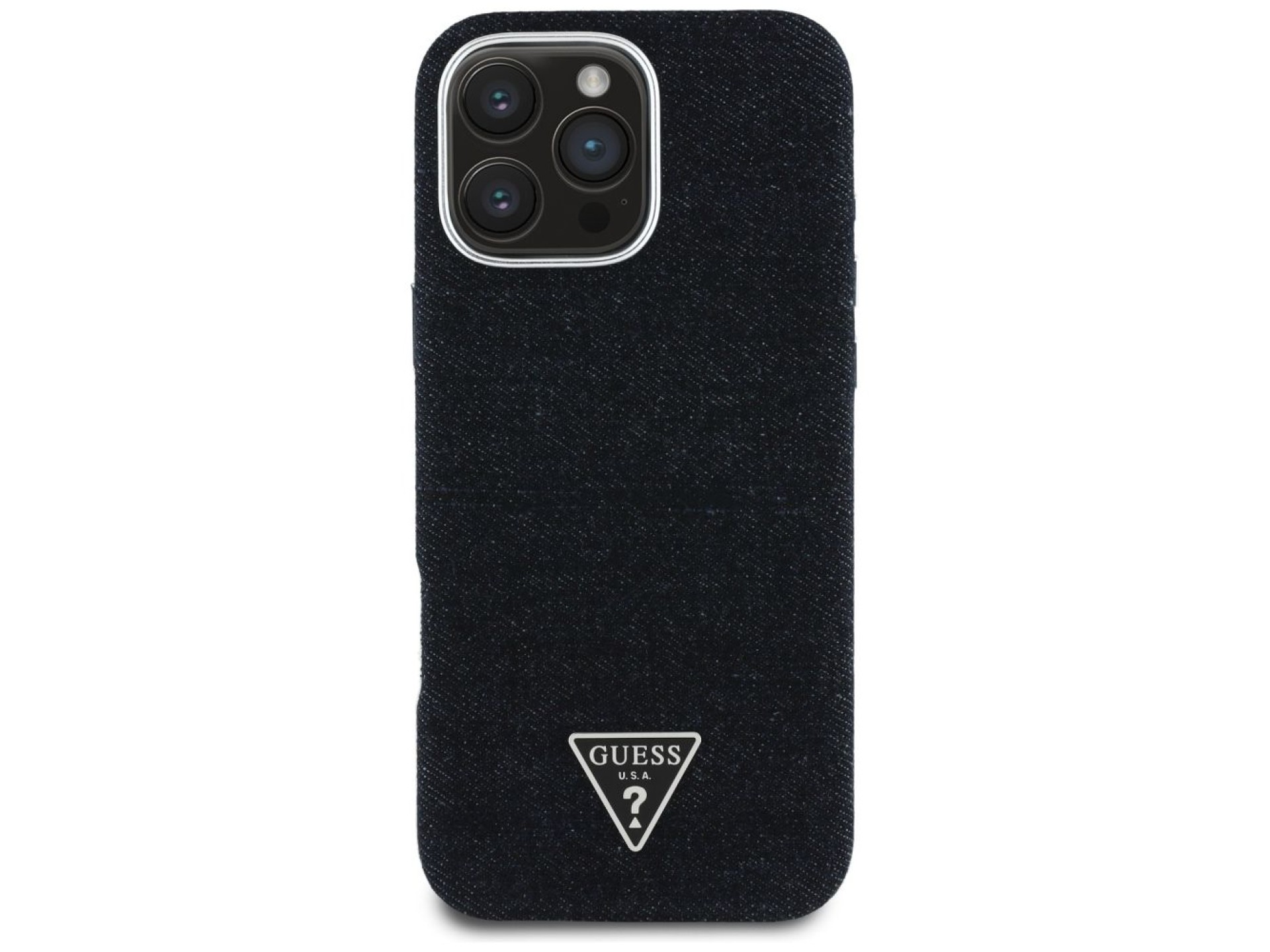 Guess Denim Triangle Logo MagSafe case for iPhone 16 Pro - black