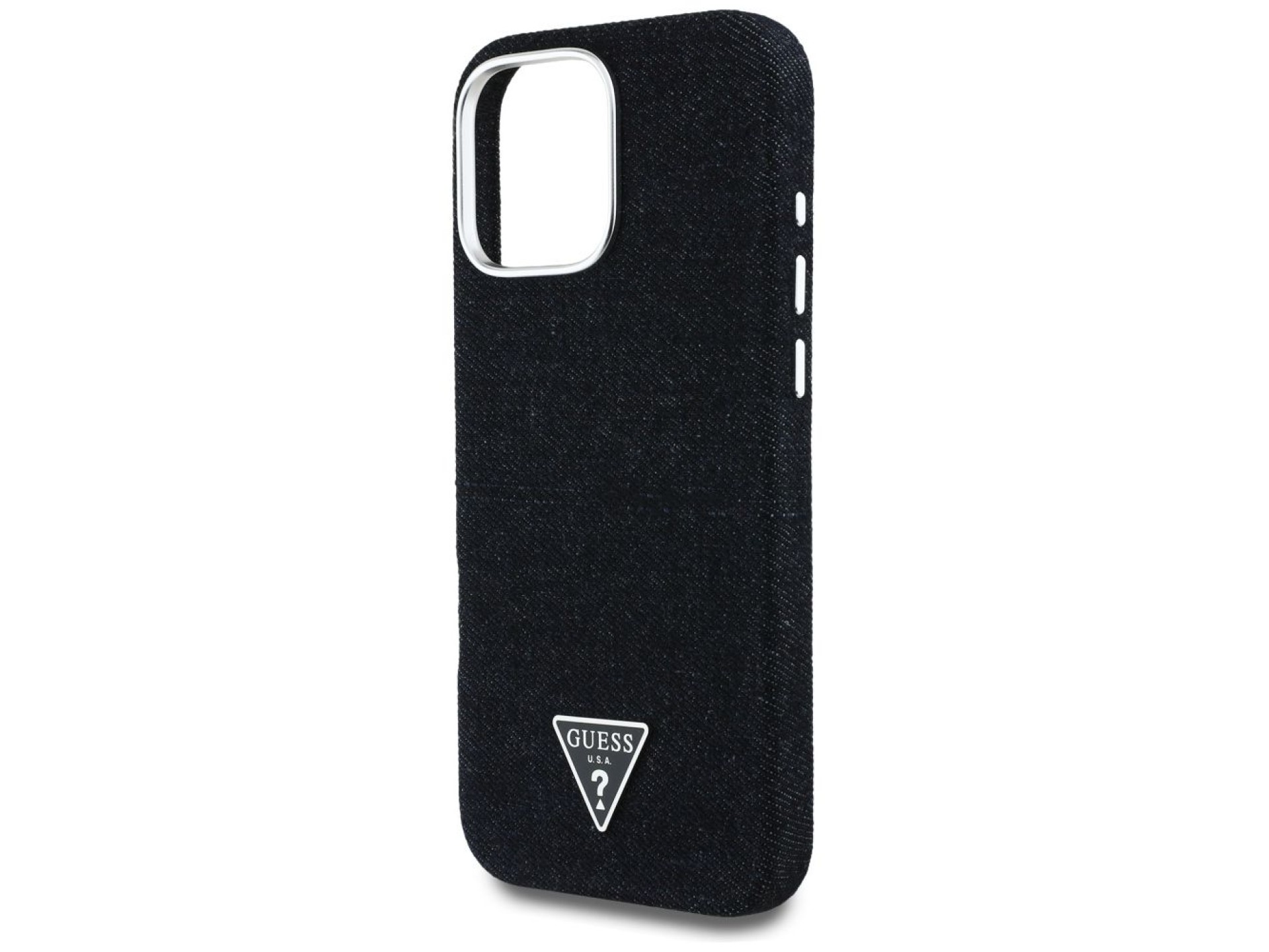 Capa Guess Denim Triangle Logo MagSafe para iPhone 16 Pro Max - Preta