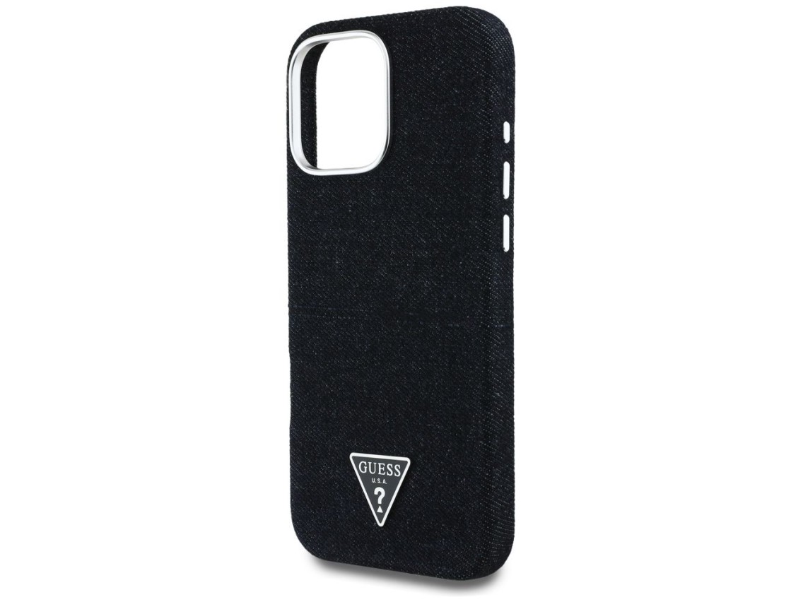 Guess Denim Triangle Logo MagSafe case for iPhone 16 Pro - black