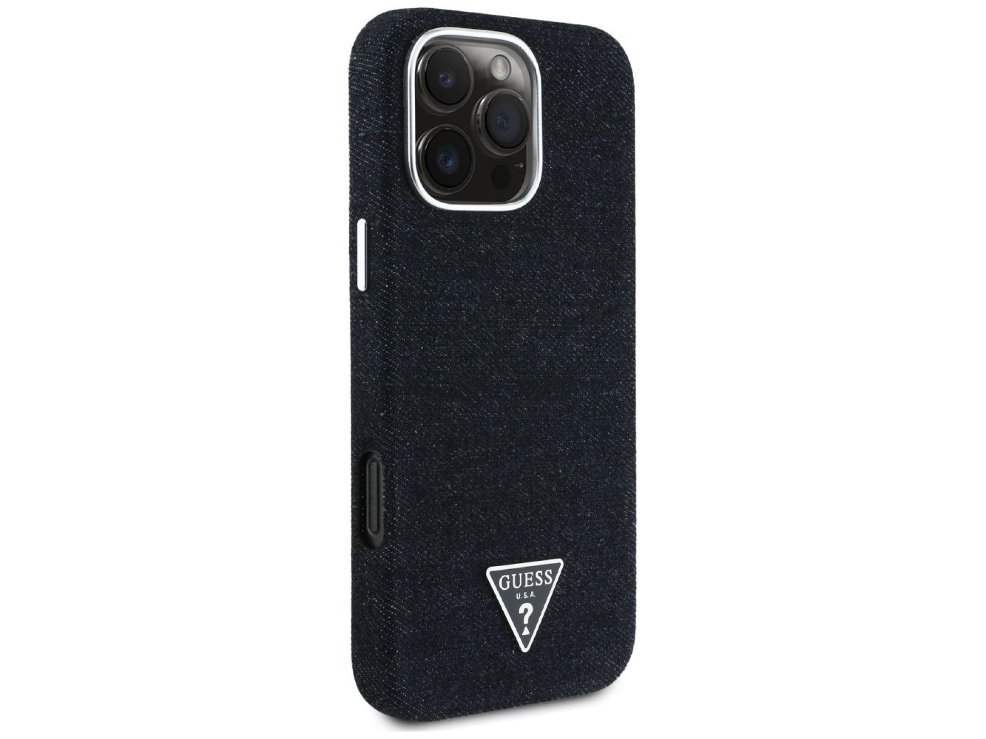 Guess Denim Triangle Logo MagSafe case for iPhone 16 Pro - black