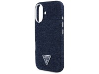 Funda Guess Denim Triangle Logo MagSafe para iPhone 16 - Azul