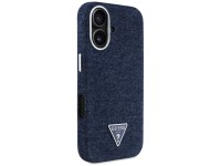 Funda Guess Denim Triangle Logo MagSafe para iPhone 16 - Azul