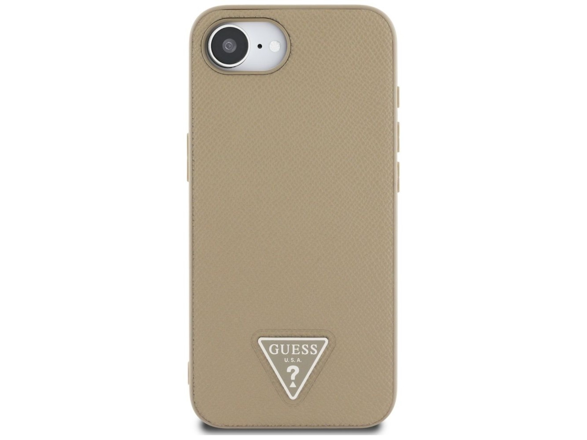 Capa MagSafe Guess com textura triangular para iPhone 16e - marrom