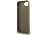Capa MagSafe Guess com textura triangular para iPhone 16e - marrom Capa MagSafe Guess com textura triangular para iPhone 16e - marrom
