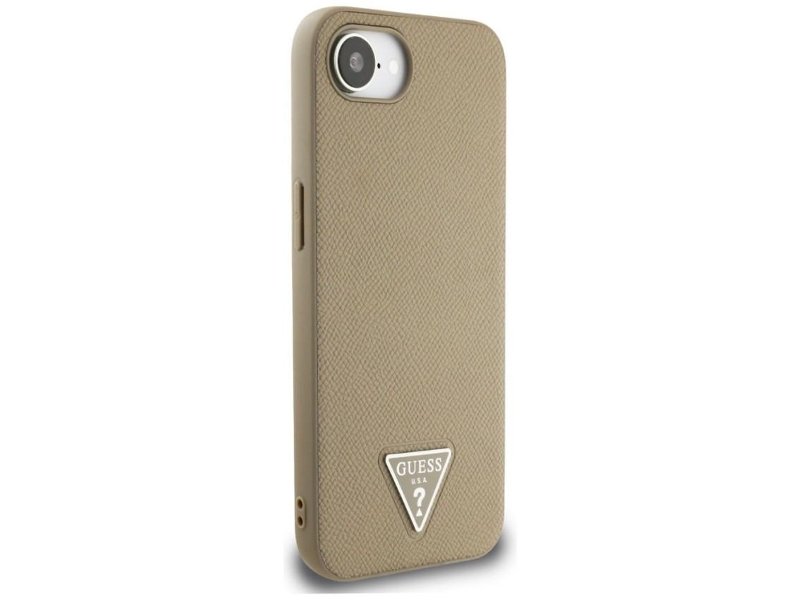 Capa MagSafe Guess com textura triangular para iPhone 16e - marrom