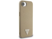 Capa MagSafe Guess com textura triangular para iPhone 16e - marrom Capa MagSafe Guess com textura triangular para iPhone 16e - marrom
