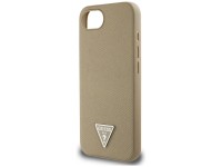 Capa MagSafe Guess com textura triangular para iPhone 16e - marrom Capa MagSafe Guess com textura triangular para iPhone 16e - marrom