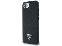 Capa MagSafe Guess com textura triangular para iPhone 16e - preta Capa MagSafe Guess com textura triangular para iPhone 16e - preta