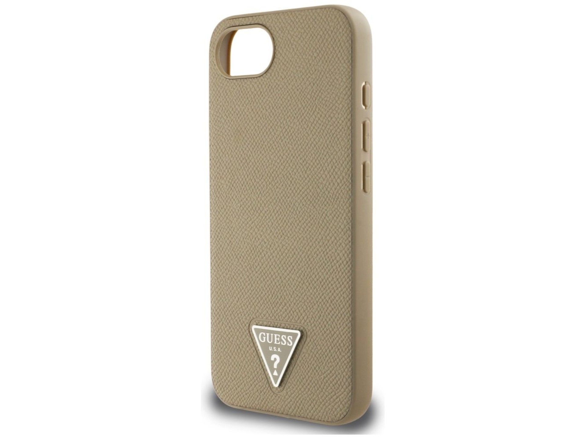 Capa MagSafe Guess com textura triangular para iPhone 16e - marrom