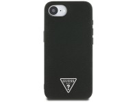 Capa MagSafe Guess com textura triangular para iPhone 16e - preta Capa MagSafe Guess com textura triangular para iPhone 16e - preta