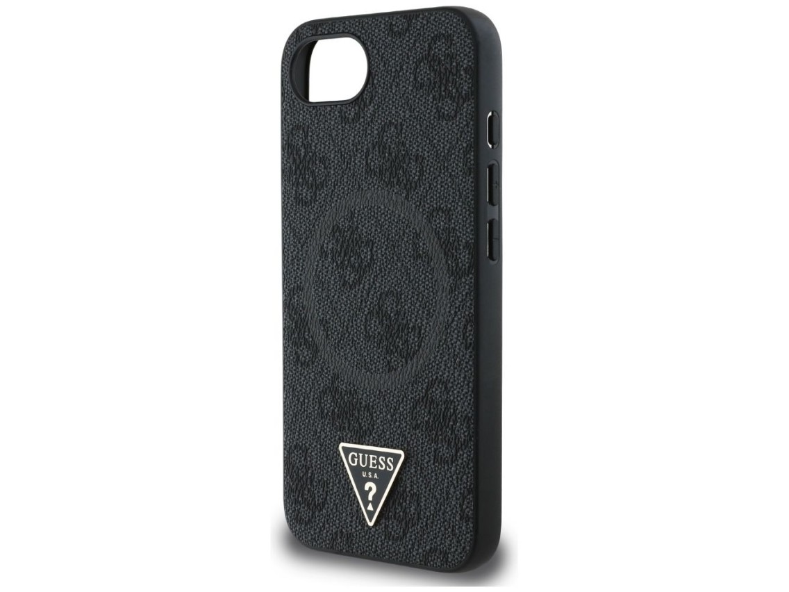 Funda Guess 4G Ring Triangle Logo MagSafe para iPhone 16e - negra