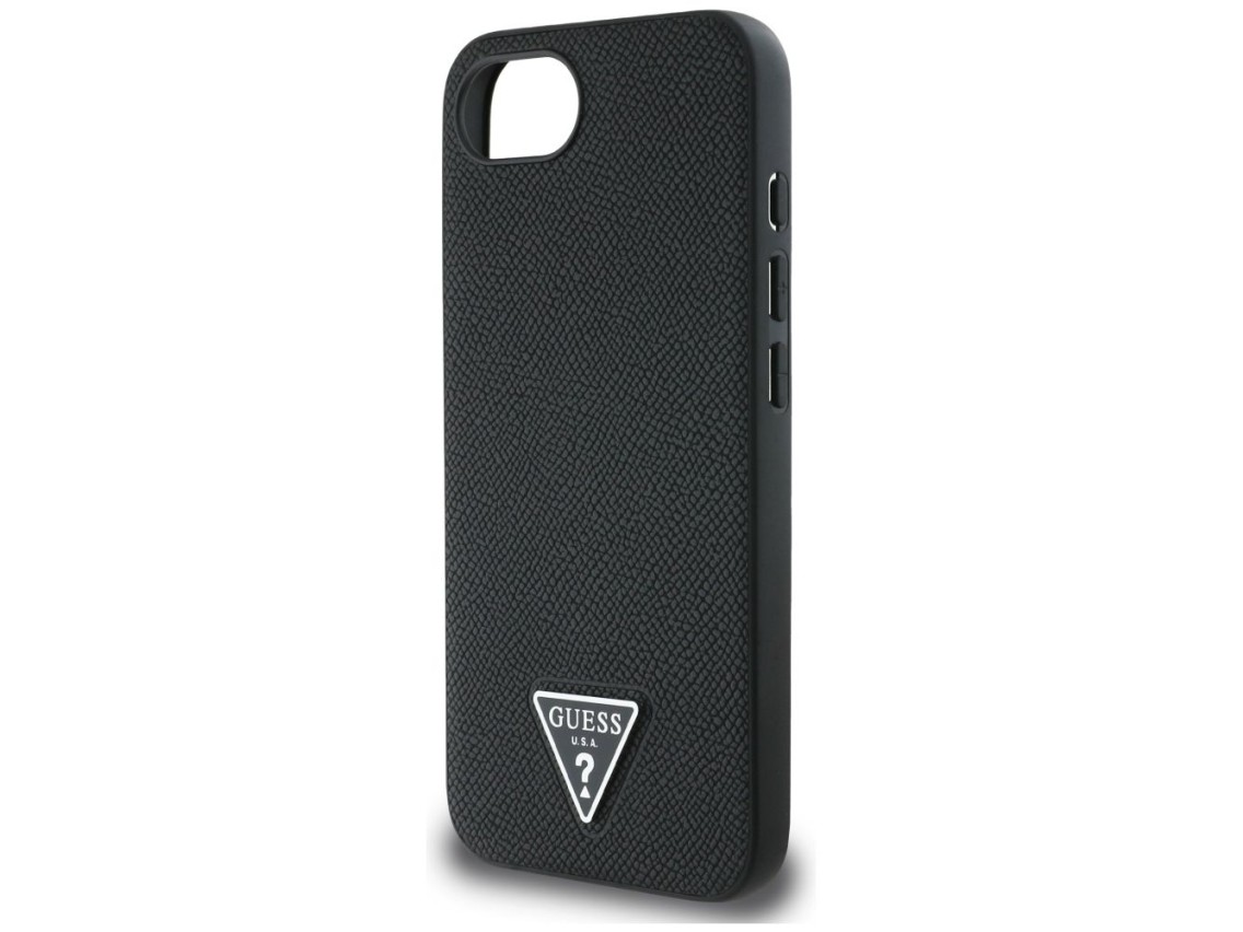 Capa MagSafe Guess com textura triangular para iPhone 16e - preta