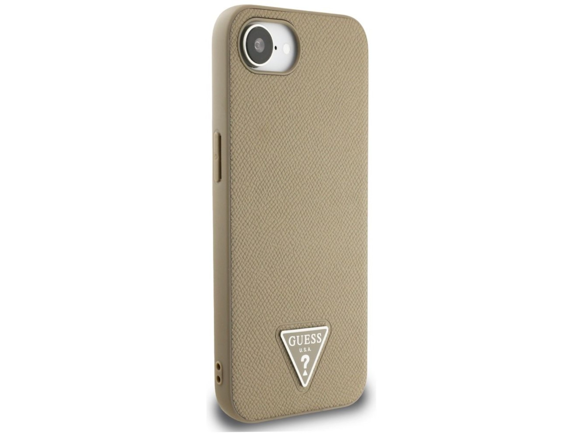 Capa MagSafe Guess com textura triangular para iPhone 16e - marrom