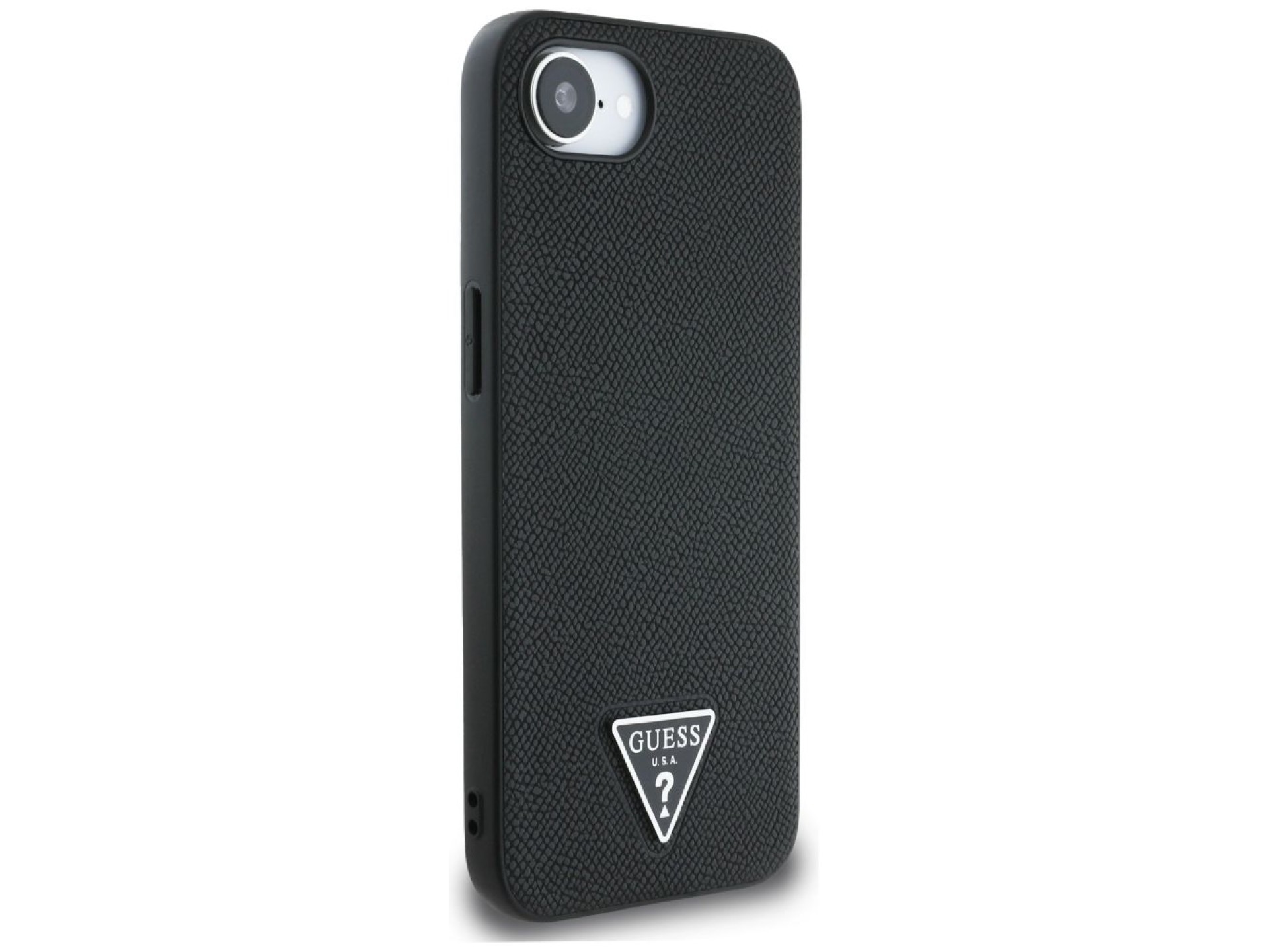Capa MagSafe Guess com textura triangular para iPhone 16e - preta