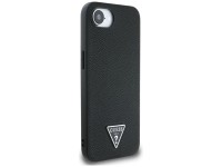 Capa MagSafe Guess com textura triangular para iPhone 16e - preta Capa MagSafe Guess com textura triangular para iPhone 16e - preta