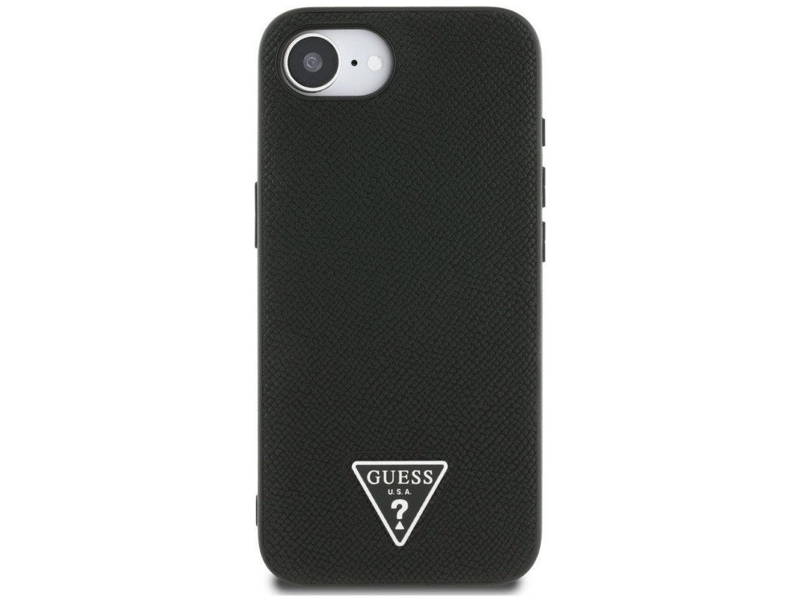 Capa MagSafe Guess com textura triangular para iPhone 16e - preta