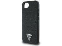 Capa MagSafe Guess com textura triangular para iPhone 16e - preta Capa MagSafe Guess com textura triangular para iPhone 16e - preta