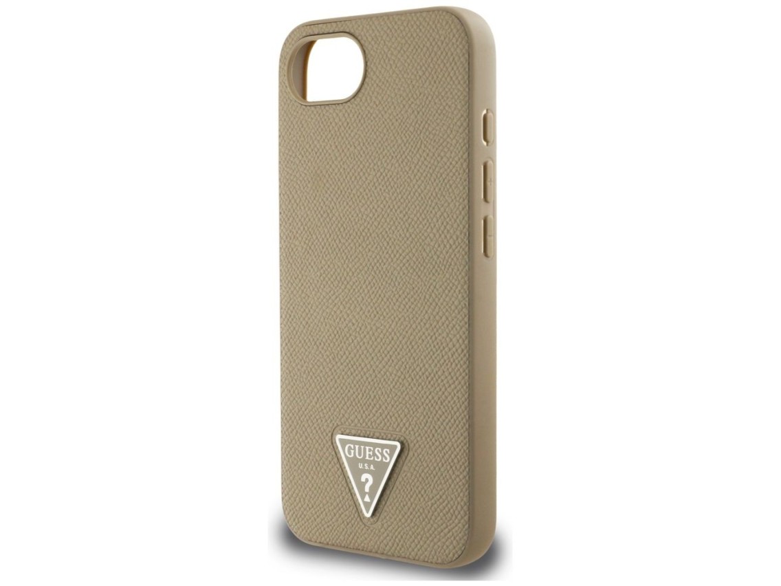 Capa MagSafe Guess com textura triangular para iPhone 16e - marrom