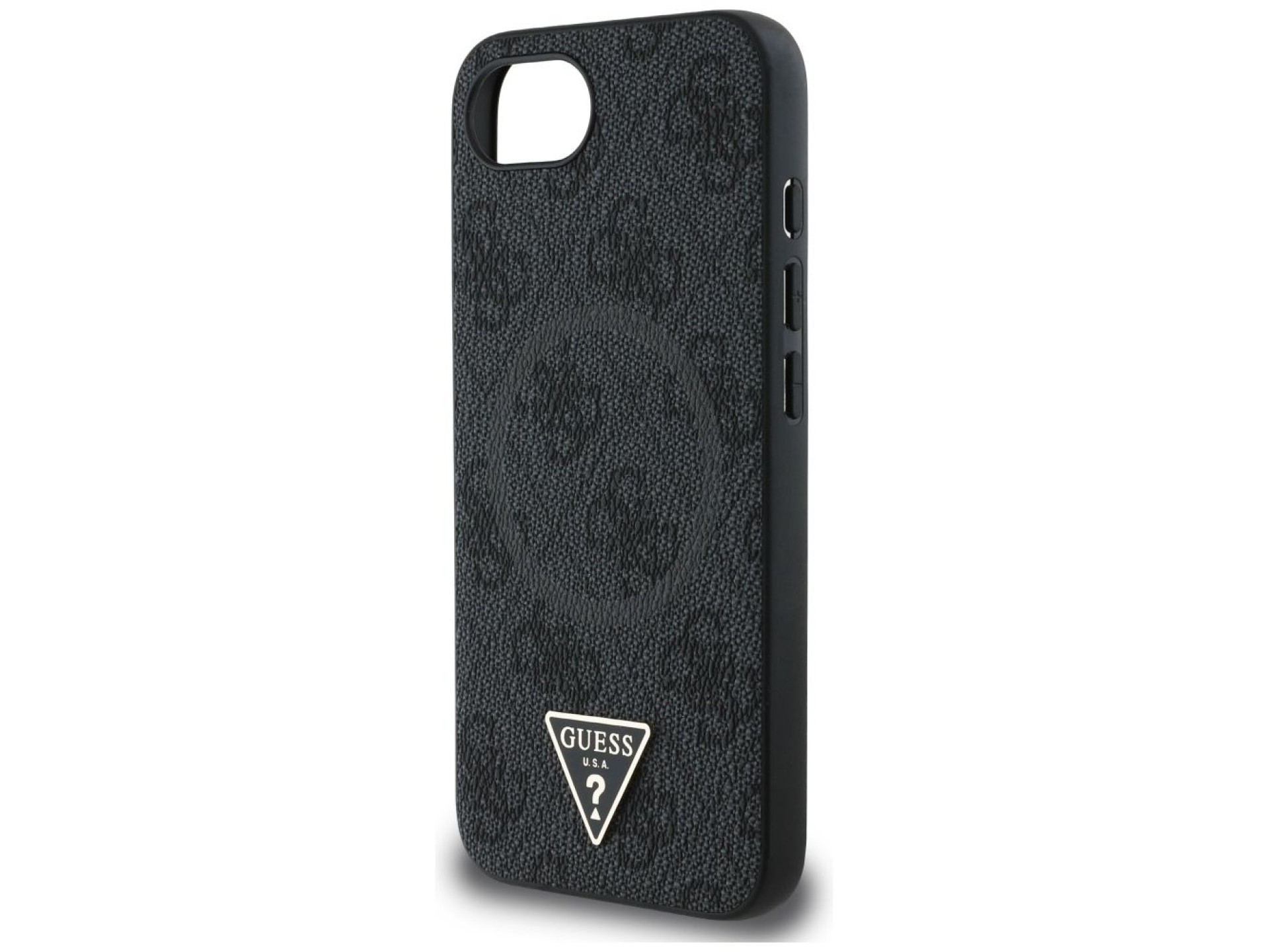 Funda Guess 4G Ring Triangle Logo MagSafe para iPhone 16e - negra