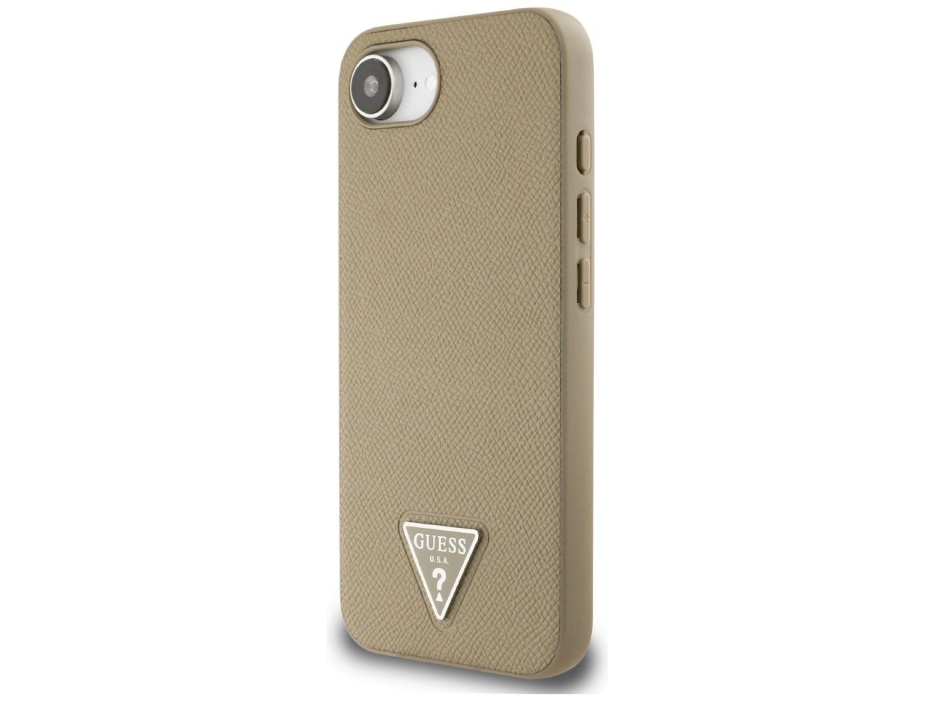 Capa MagSafe Guess com textura triangular para iPhone 16e - marrom