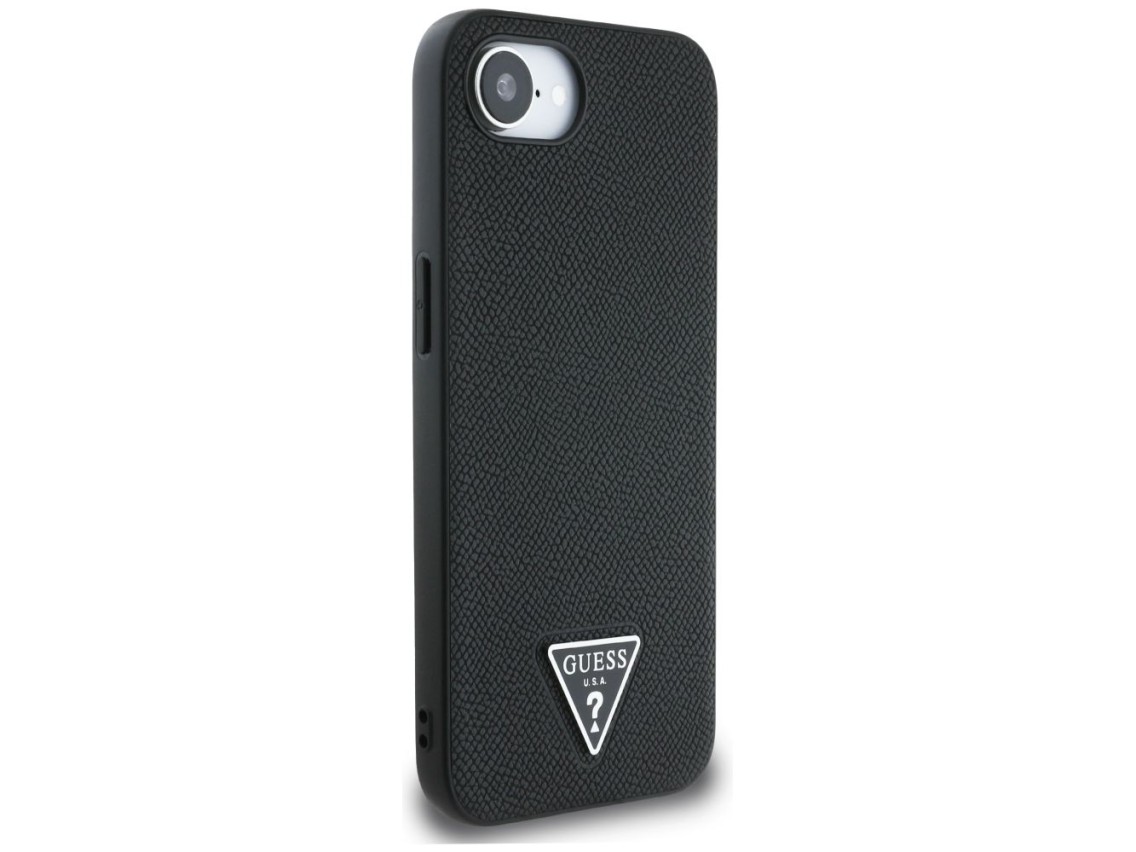 Capa MagSafe Guess com textura triangular para iPhone 16e - preta