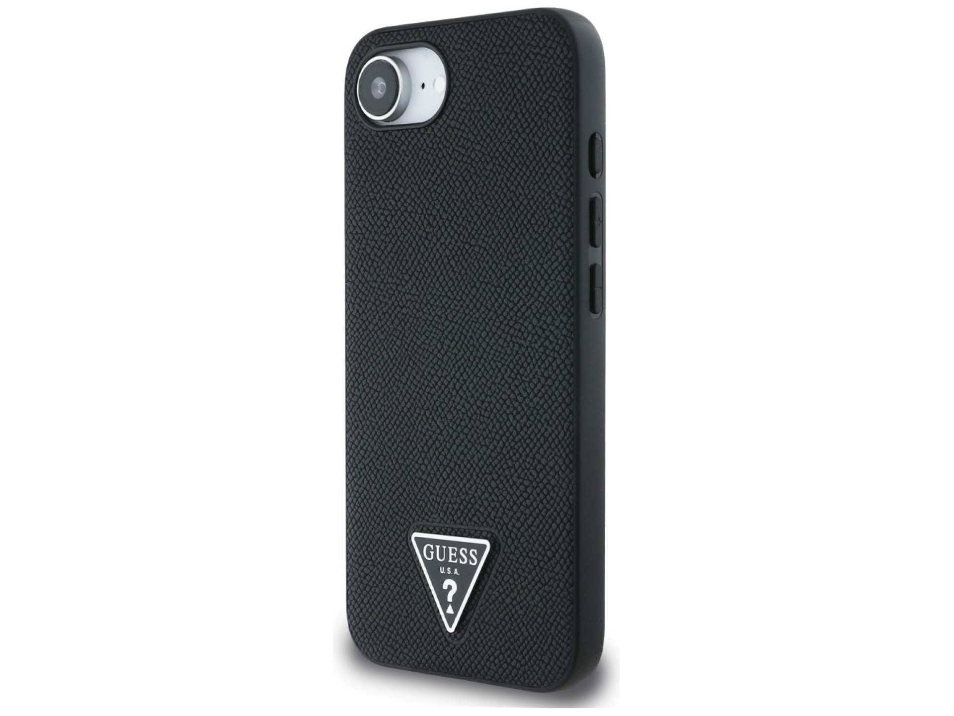 Capa MagSafe Guess com textura triangular para iPhone 16e - preta