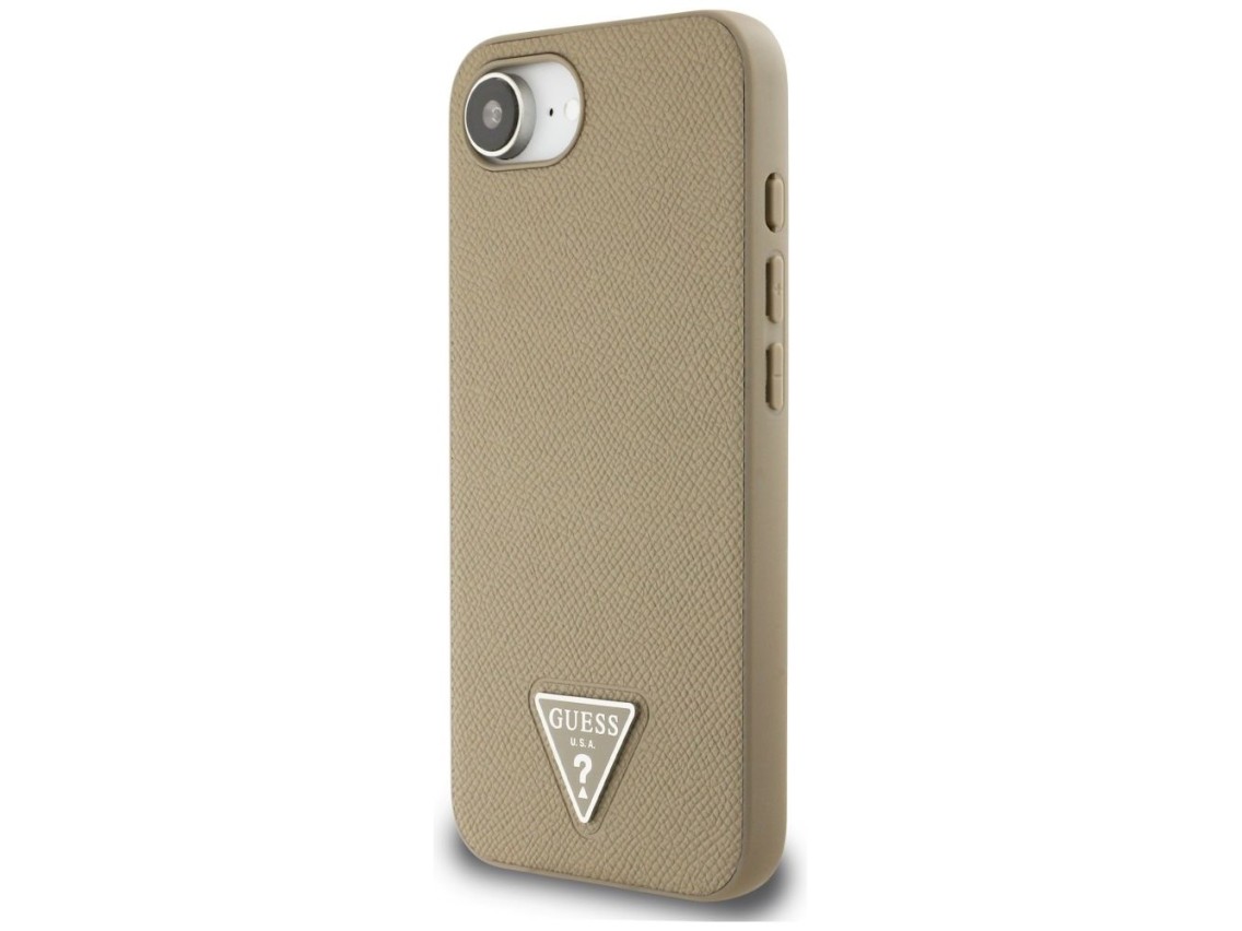 Capa MagSafe Guess com textura triangular para iPhone 16e - marrom