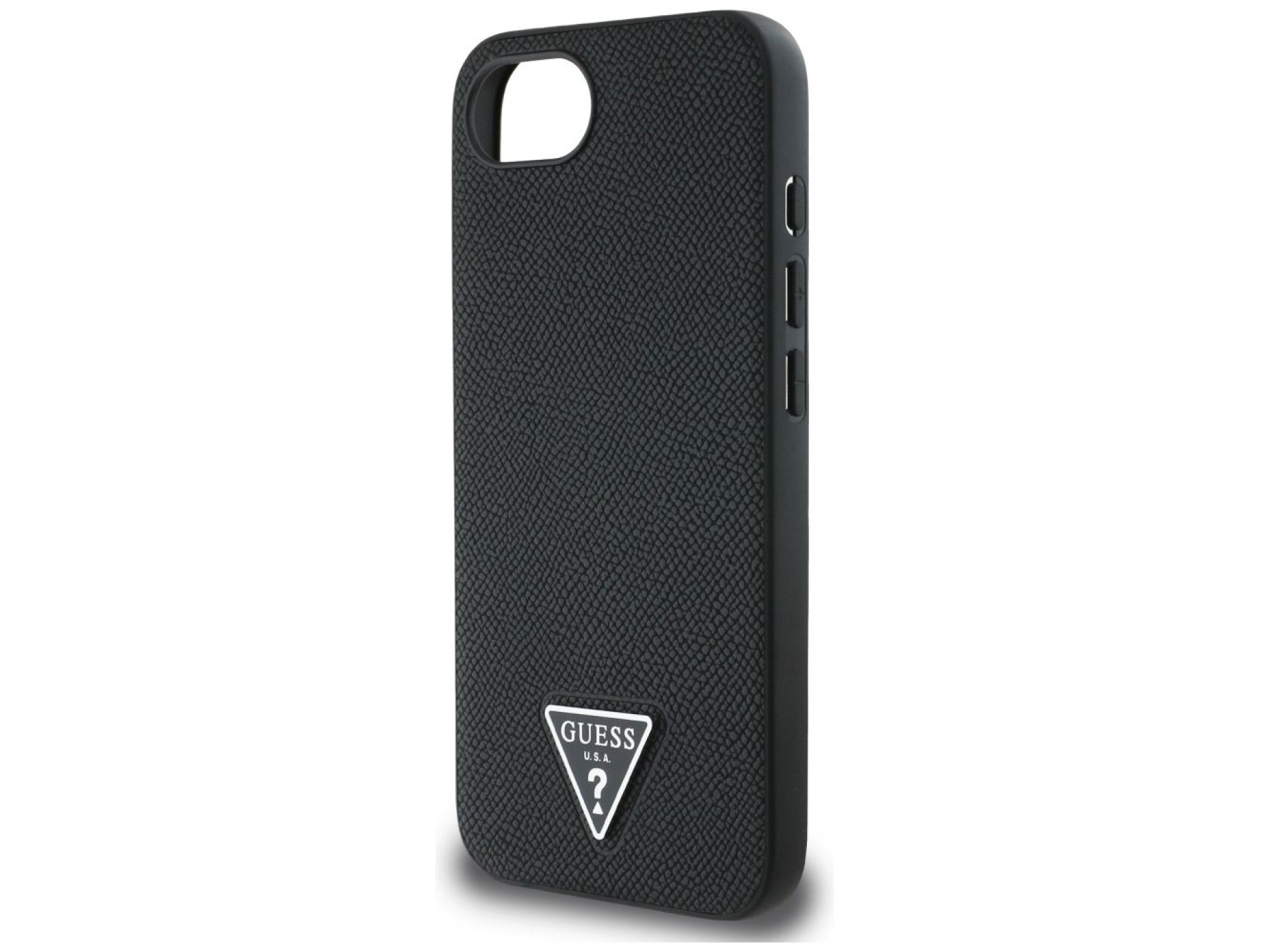 Capa MagSafe Guess com textura triangular para iPhone 16e - preta