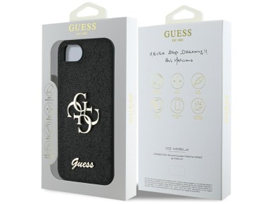 Guess Fixed Glitter Big 4G case for iPhone 16e - black Guess Fixed Glitter Big 4G case for iPhone 16e - black
