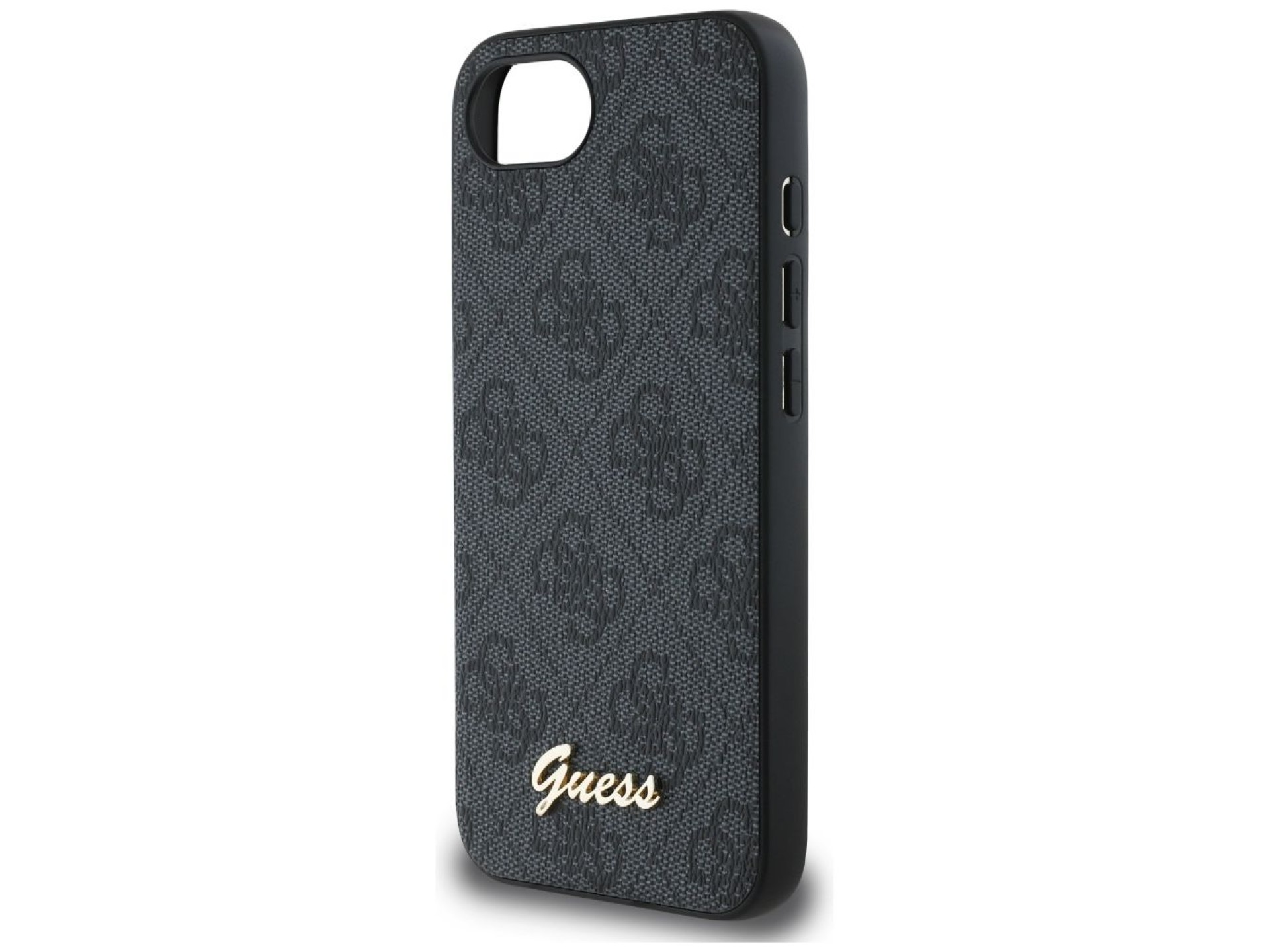 Funda Guess 4G Script Logo MagSafe para iPhone 16e - negra