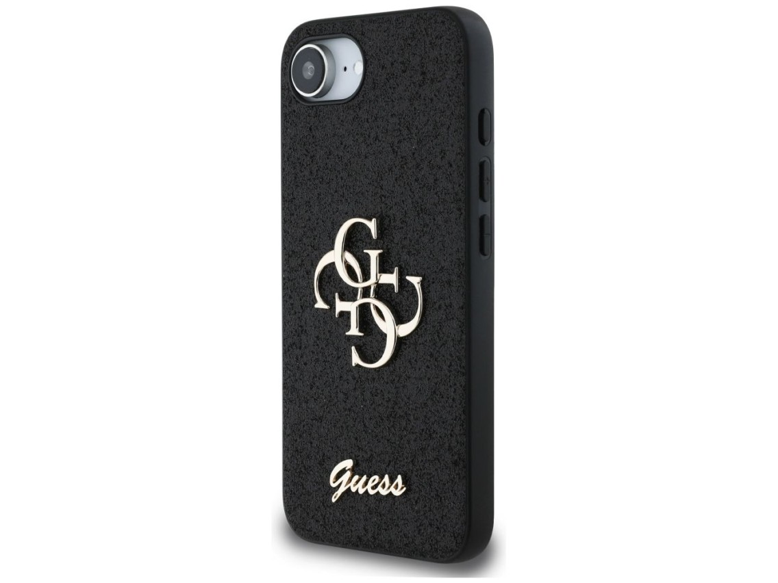 Guess Fixed Glitter Big 4G case for iPhone 16e - black