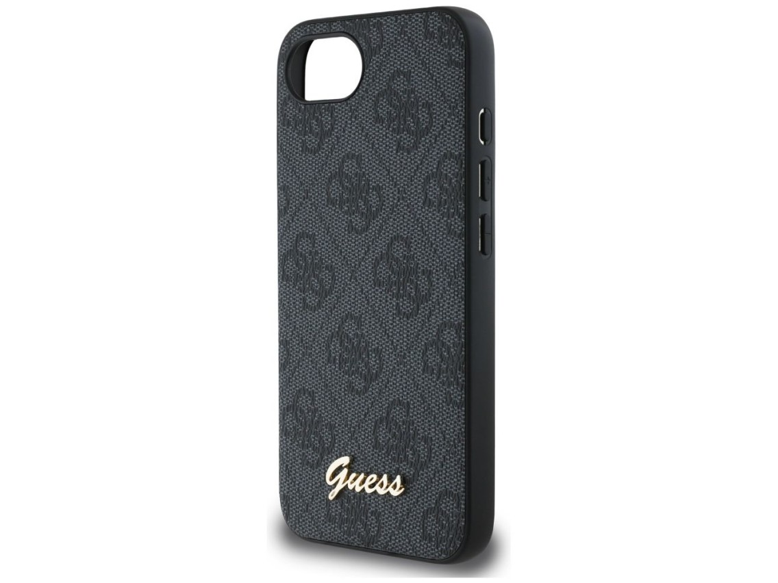 Funda Guess 4G Script Logo MagSafe para iPhone 16e - negra