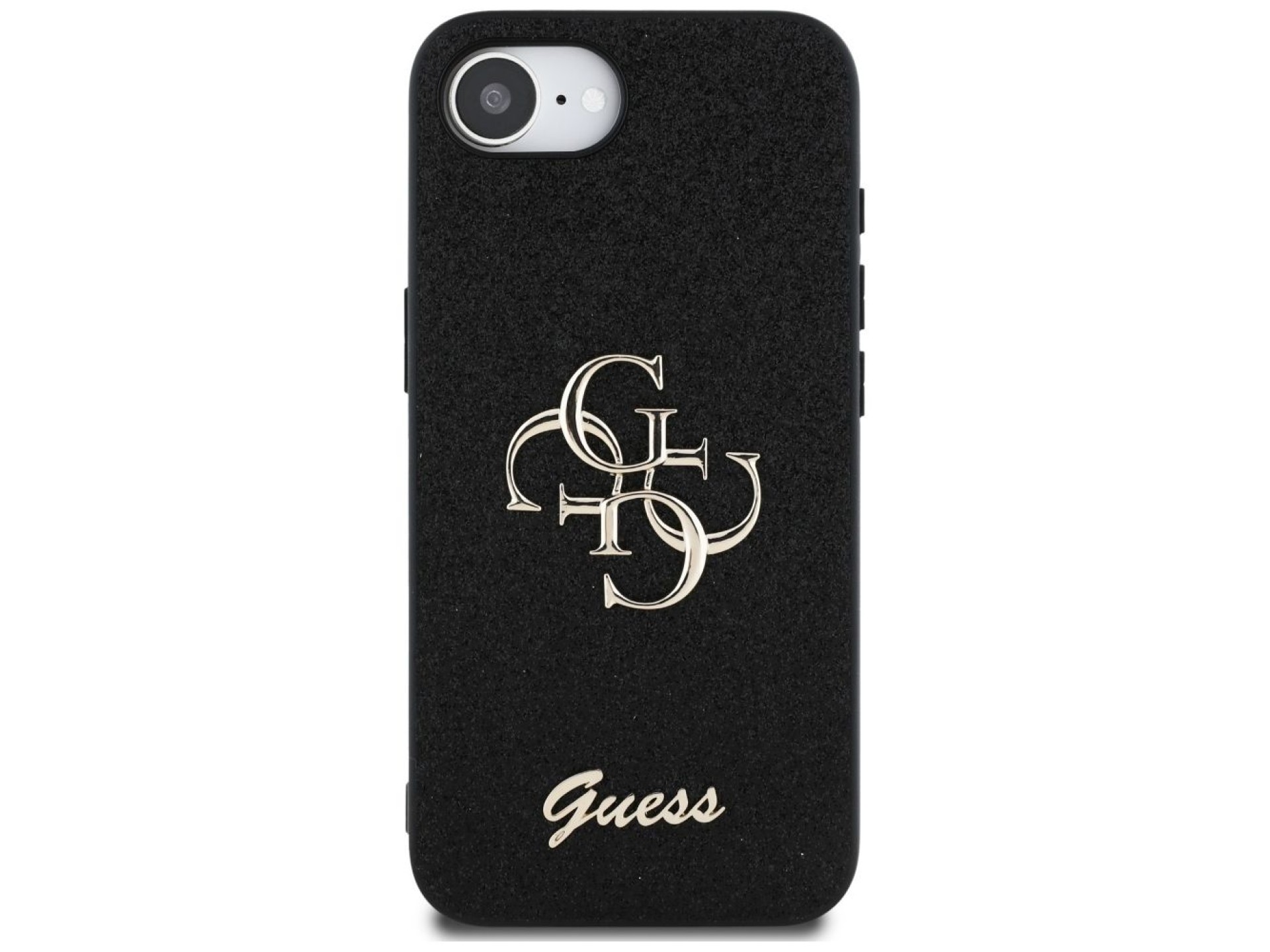 Guess Fixed Glitter Big 4G case for iPhone 16e - black