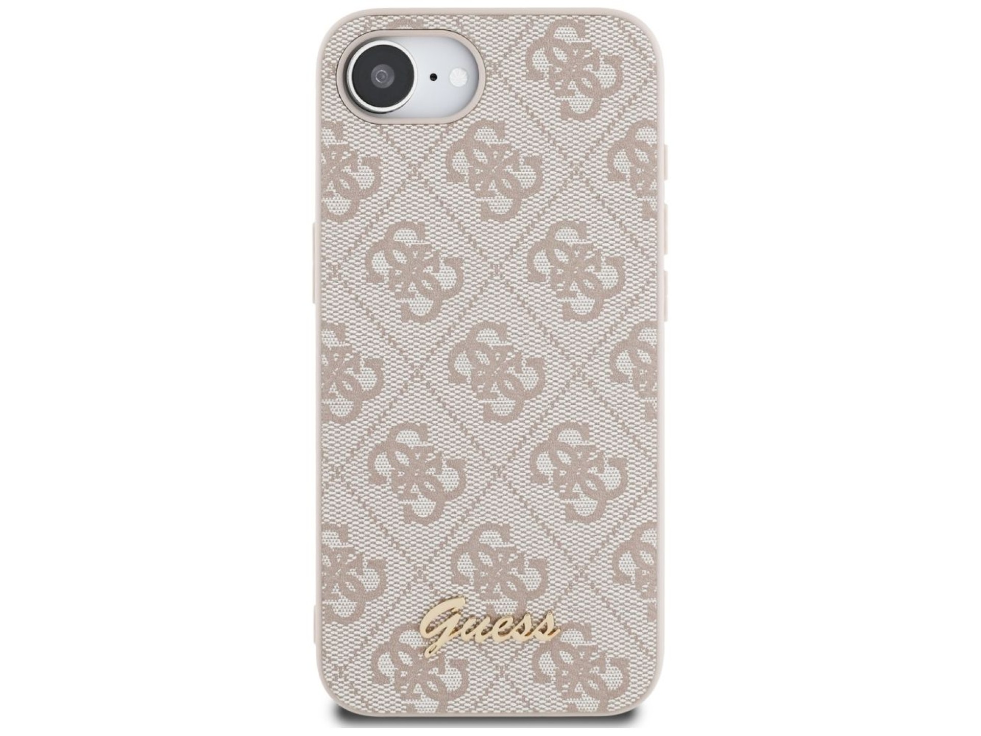 Capa MagSafe para iPhone 16e com logo Guess 4G Script - Rosa