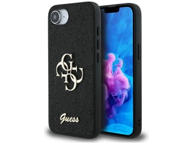 Guess Fixed Glitter Big 4G case for iPhone 16e - black Guess Fixed Glitter Big 4G case for iPhone 16e - black