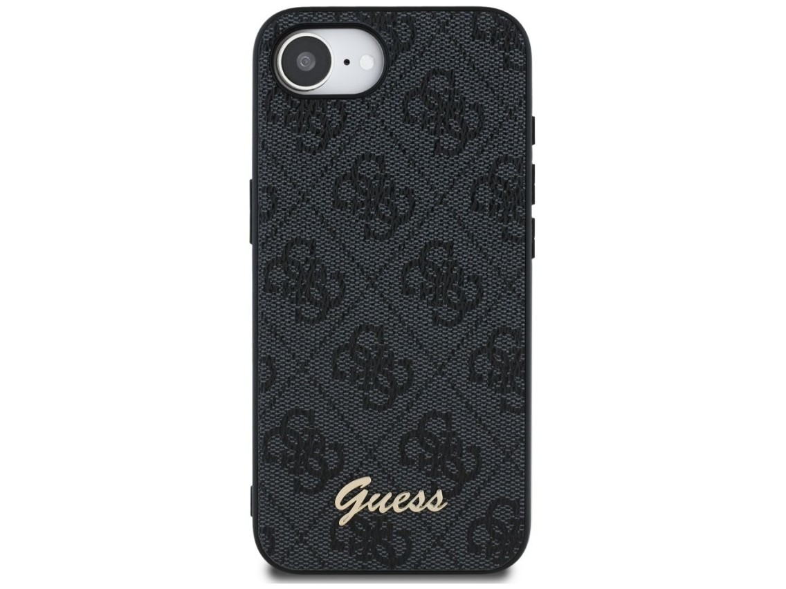 Funda Guess 4G Script Logo MagSafe para iPhone 16e - negra