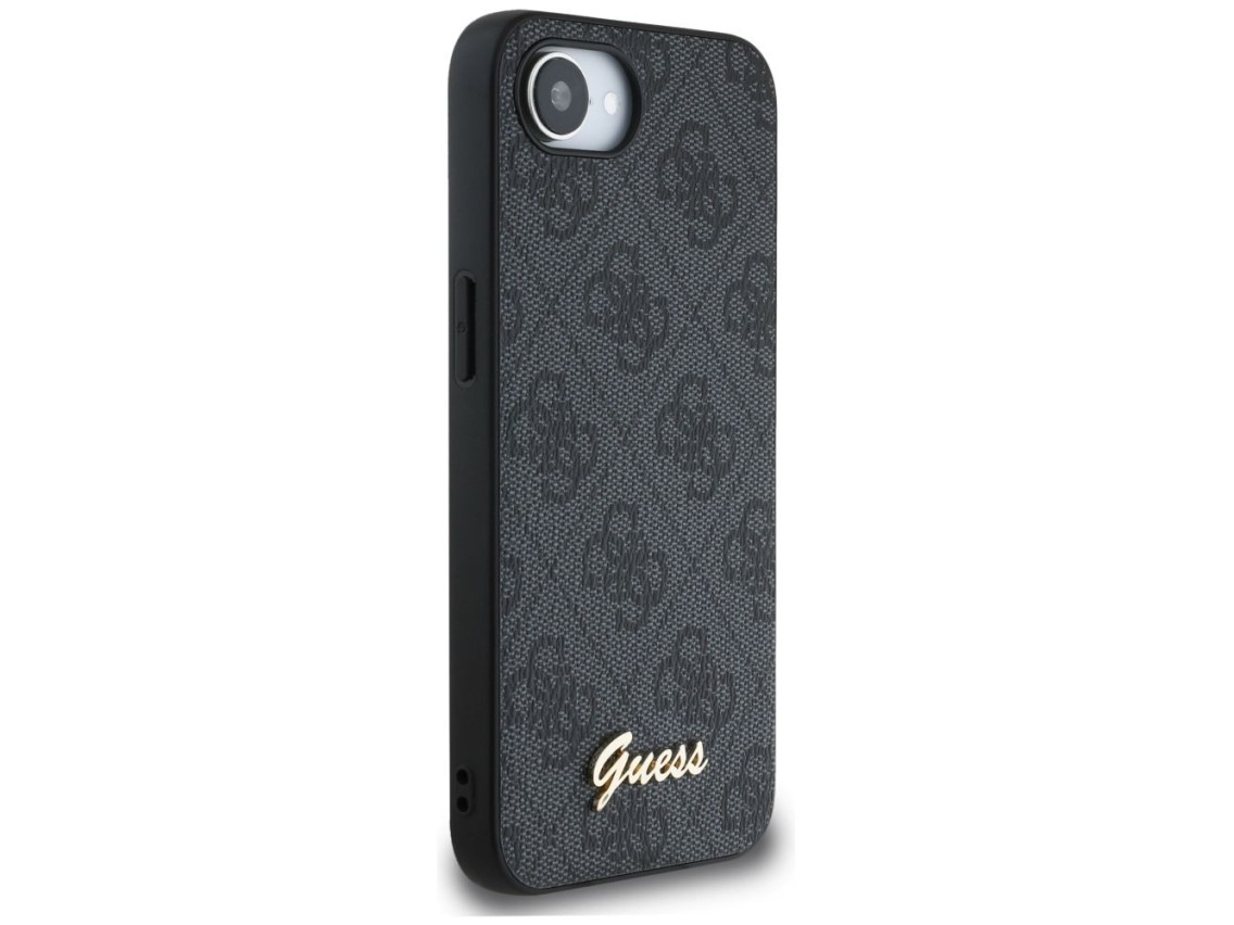 Funda Guess 4G Script Logo MagSafe para iPhone 16e - negra