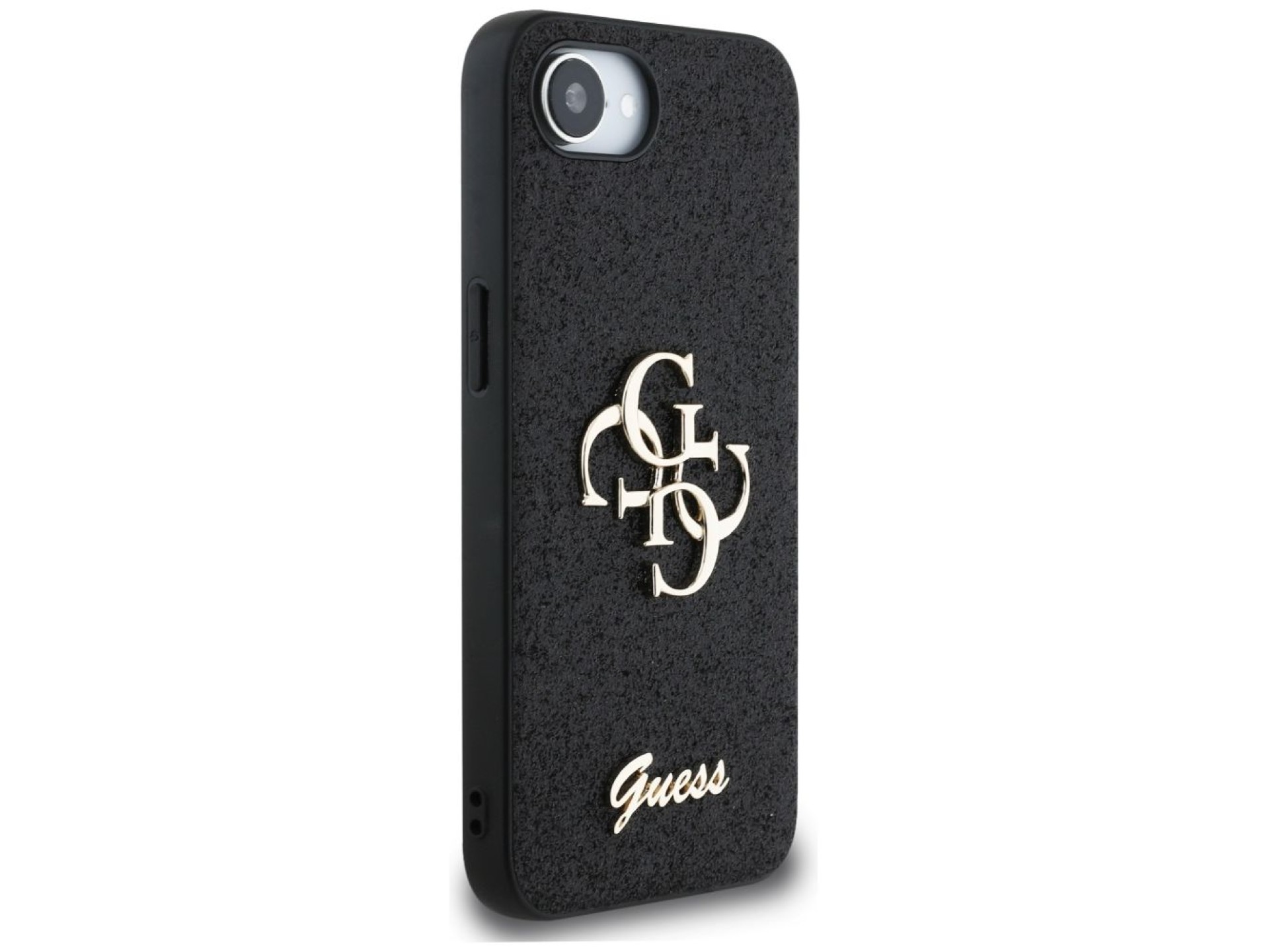 Guess Fixed Glitter Big 4G case for iPhone 16e - black
