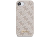 Capa MagSafe para iPhone 16e com logo Guess 4G Script - Rosa Capa MagSafe para iPhone 16e com logo Guess 4G Script - Rosa