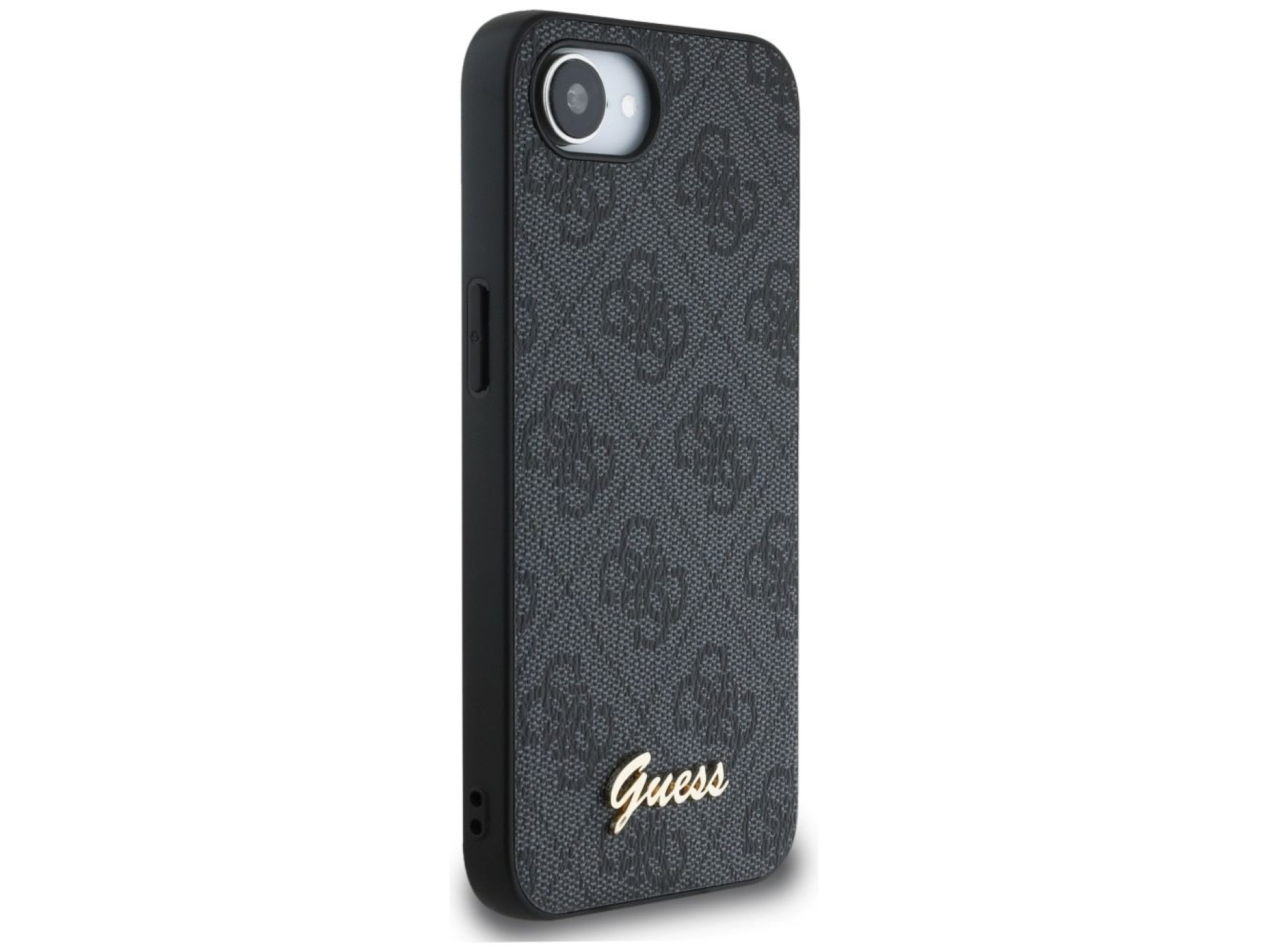 Funda Guess 4G Script Logo MagSafe para iPhone 16e - negra
