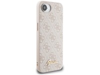 Capa MagSafe para iPhone 16e com logo Guess 4G Script - Rosa Capa MagSafe para iPhone 16e com logo Guess 4G Script - Rosa