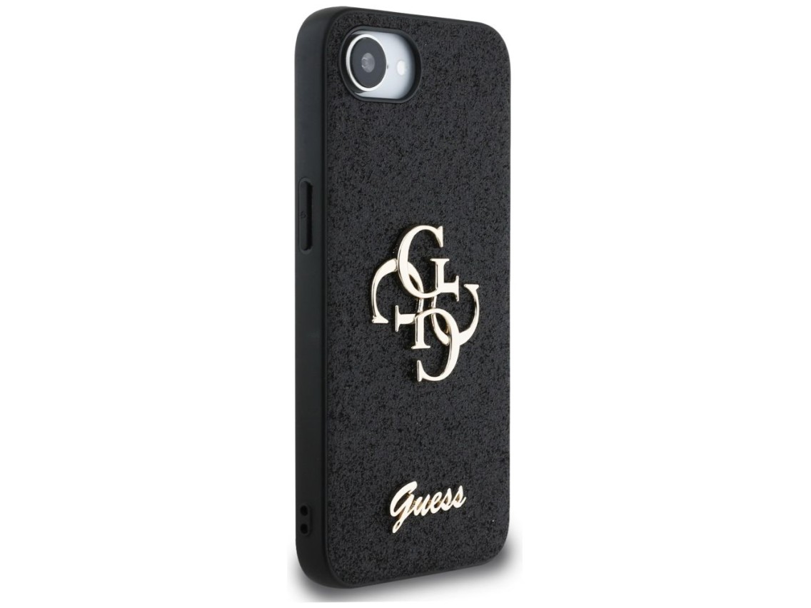 Guess Fixed Glitter Big 4G case for iPhone 16e - black