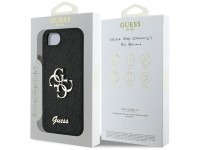 Guess Fixed Glitter Big 4G case for iPhone 16e - black Guess Fixed Glitter Big 4G case for iPhone 16e - black