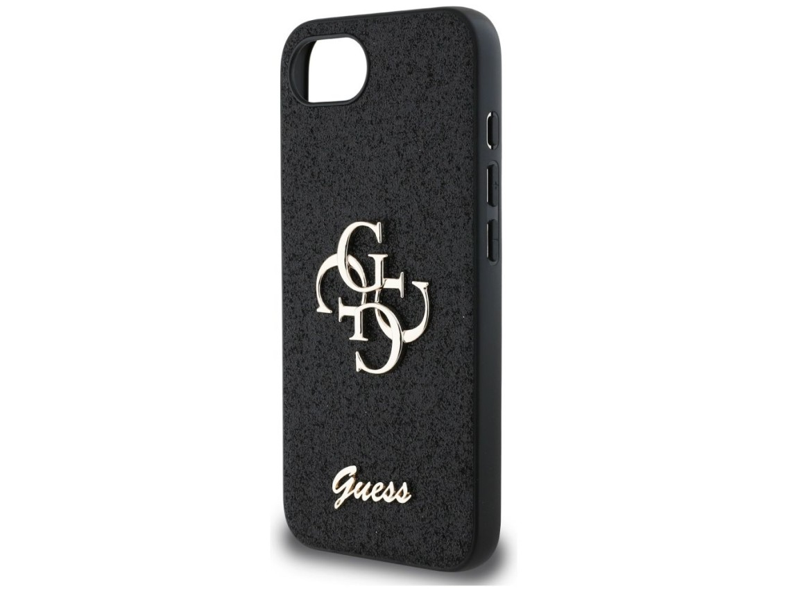 Guess Fixed Glitter Big 4G case for iPhone 16e - black